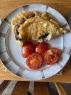 Cheese and mushroom omelette with baked tomato.jpg