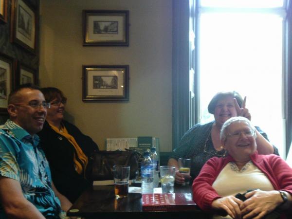 D L H and M at the pub
